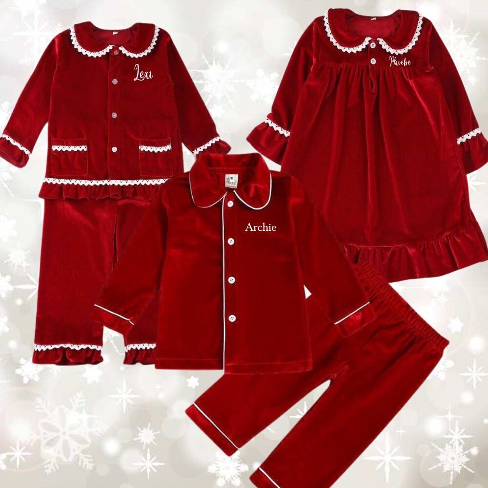 Christmas  children luxury frilly PJ's