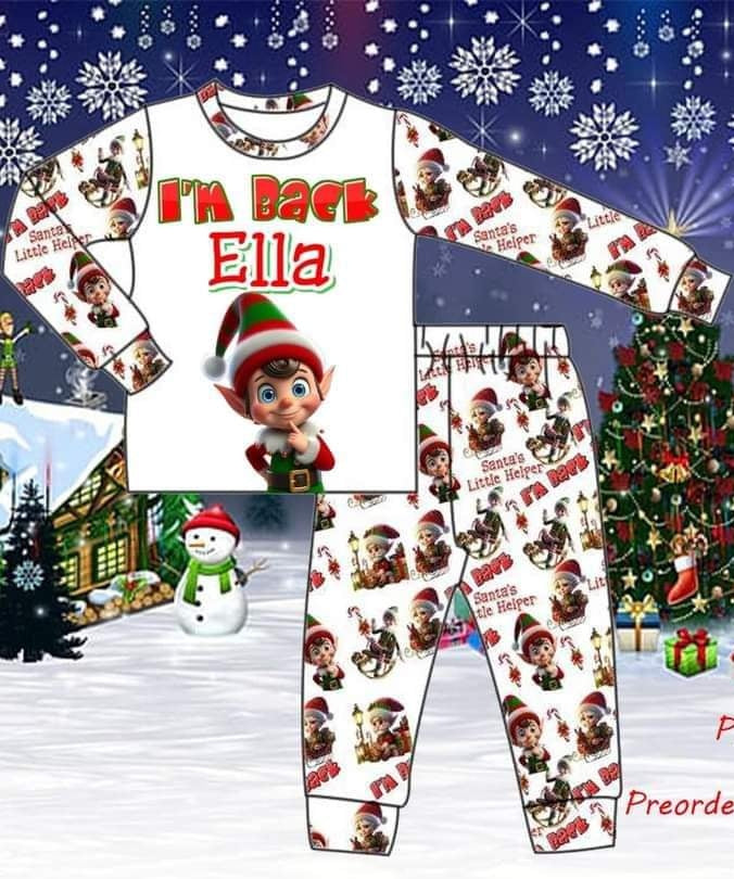 Preorder Elf arrival pyjamas